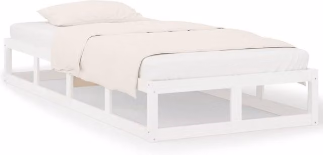 Berkfield Home Small Single Solid Wood Bed Frame in White, W/D/H: 75 x 190 cm