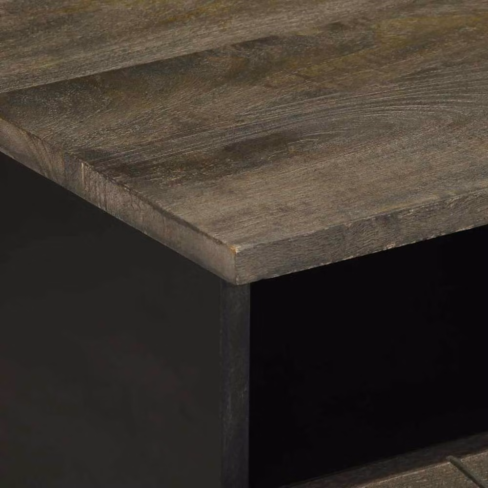 Berkfield Home Black Mango Wood Coffee Table W/D/H: 80 x 54 x 40 cm – 4
