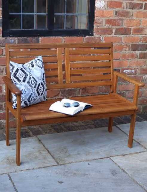 Royalcraft Napoli 2 Seater Acacia Wood Garden Bench in Brown