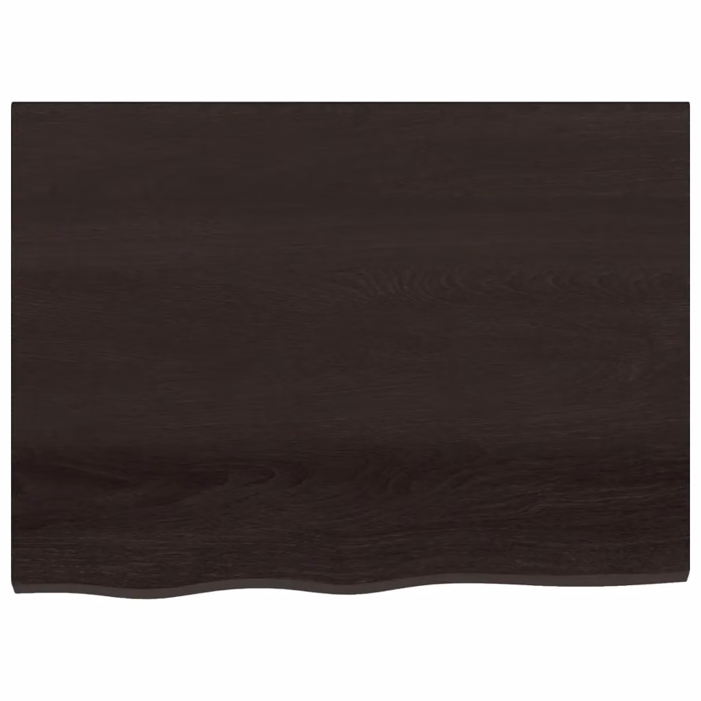 Berkfield Home Live Edge Bathroom Countertop, Treated Solid Wood in Dark Brown and Grey, W: 80 cm, D: 60 cm, H: 2-4 cm – 3