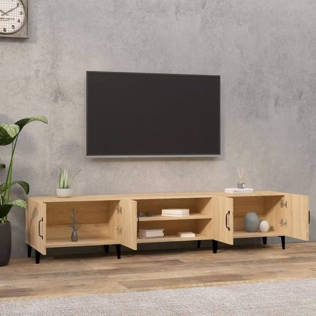 Berkfield Home TV Cabinet in Sonoma Oak Light Brown, W: 180 cm, D: 40 cm, H: 31.5 cm – 1