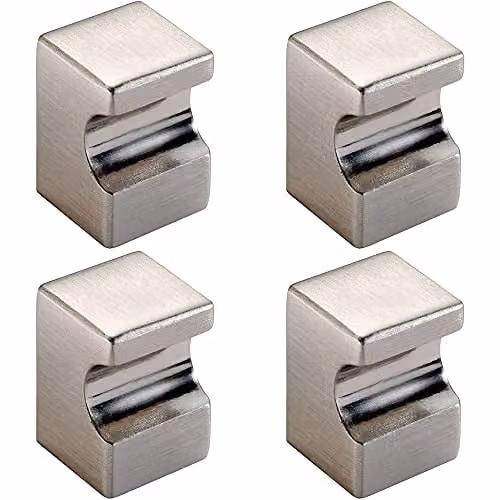 Loops 4 Pack Square Cupboard Door Knobs in Brushed Silver – 1
