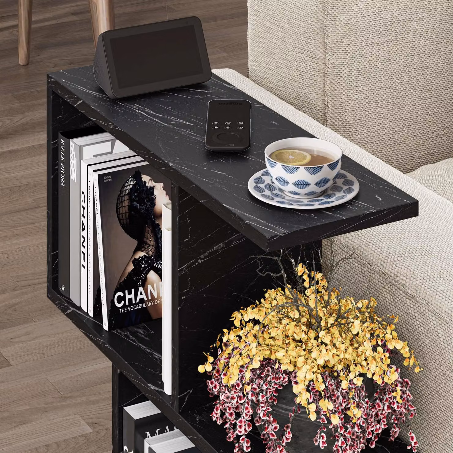 Decortie Homemania Modern 4-Compartment Side Table in Jet Black – 3