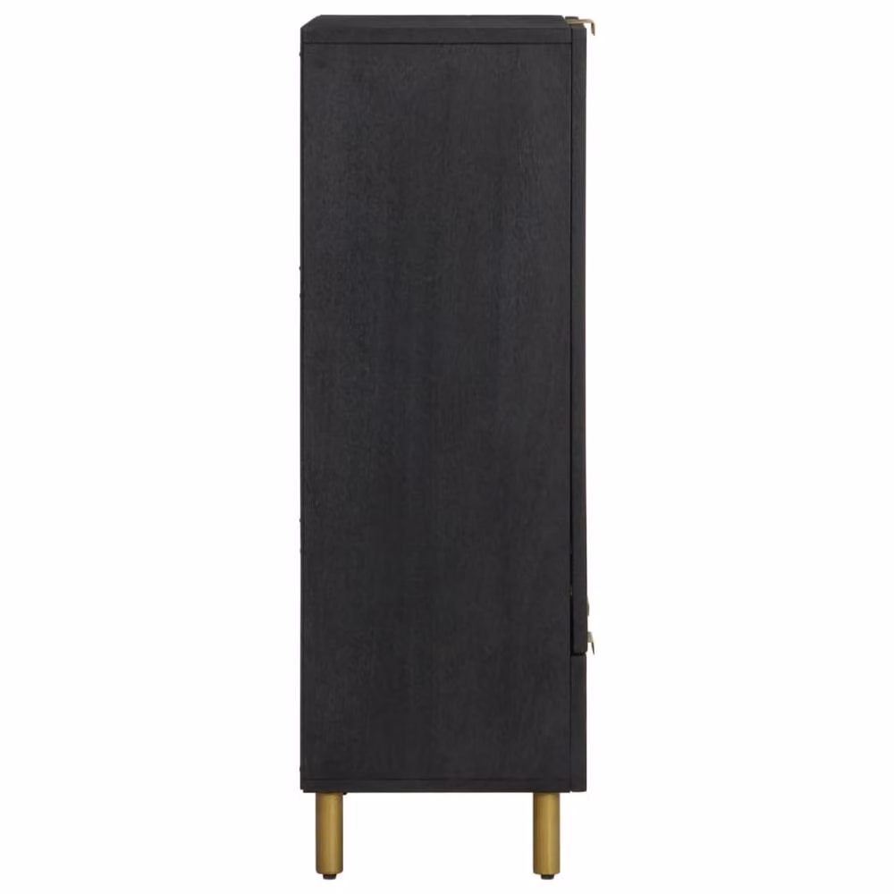 Berkfield Home Modern Black Highboard with Hinged Doors and Drawers, W/D/H: 60 x 33 x 100 cm – 4