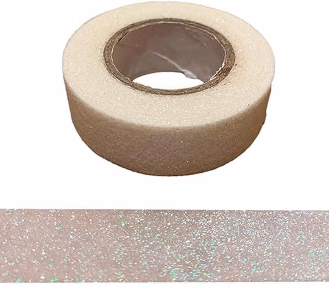 Syntego White Glitter Washi Paper Tape