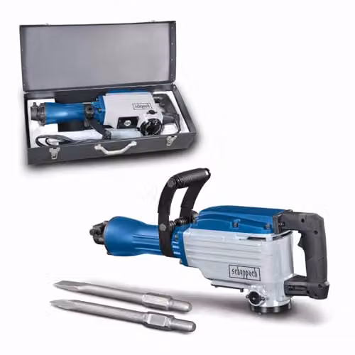 Scheppach AB1600 Blue Demolition Hammer with 1600W SDS-Max Motor and 50J Impact Force – 1
