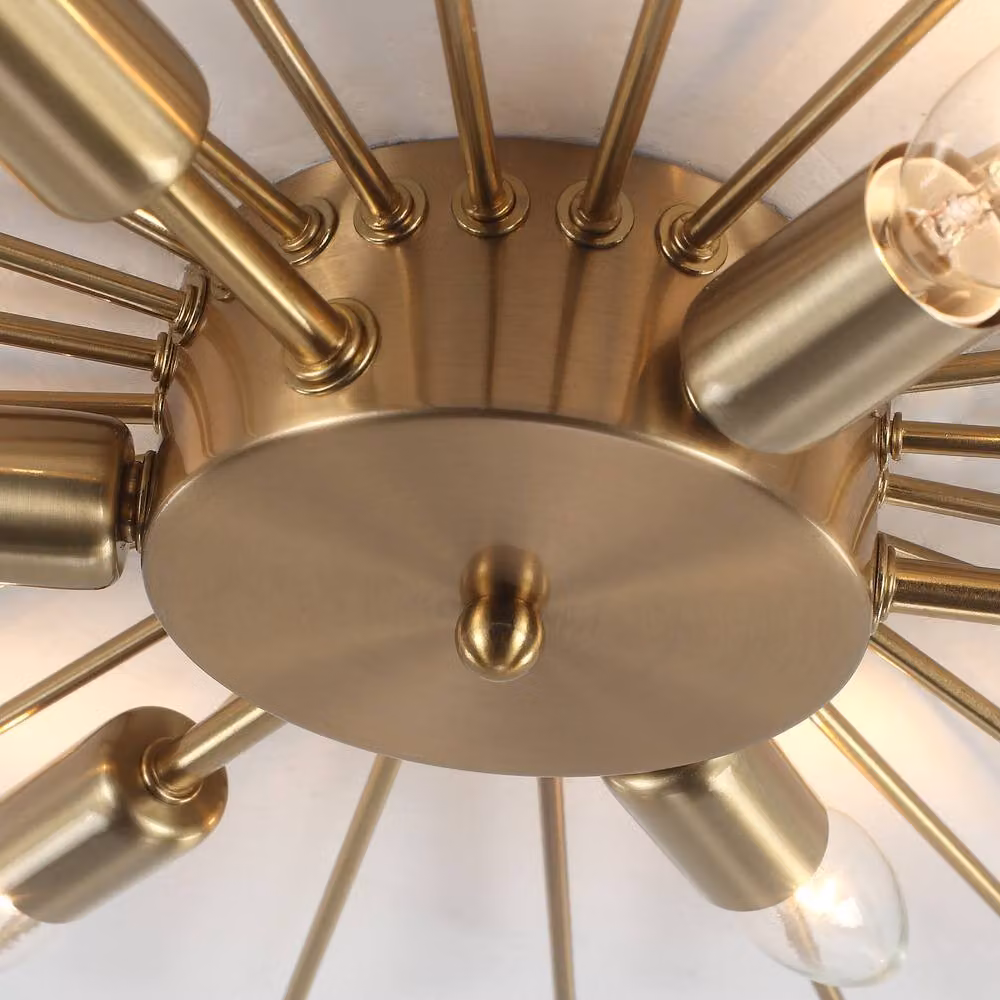 NIVOR 6 Light Sputnik Flush Mount Ceiling Lamp in Gold with E14 Bulbs – 4