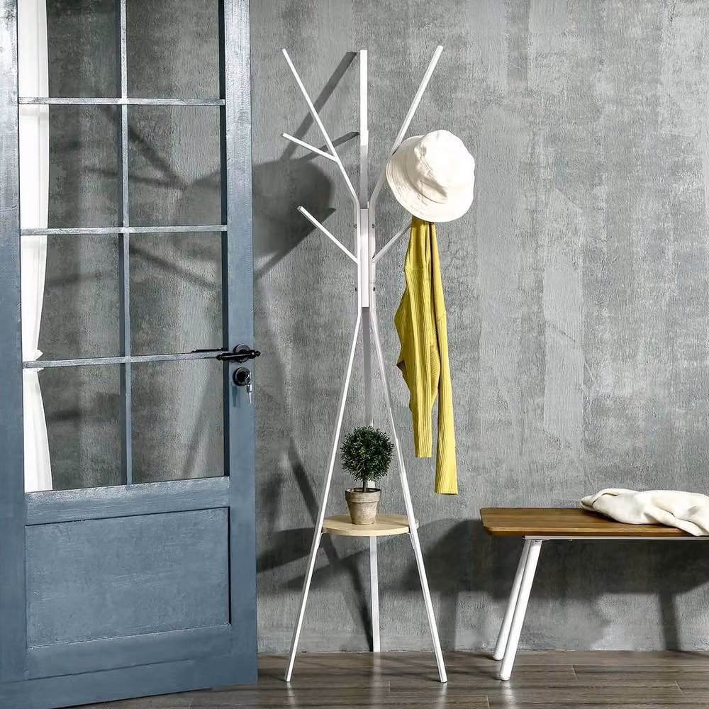 EONLION White Metal Free Standing Coat Rack with Shelf, H 180 cm x W 100 cm – 2