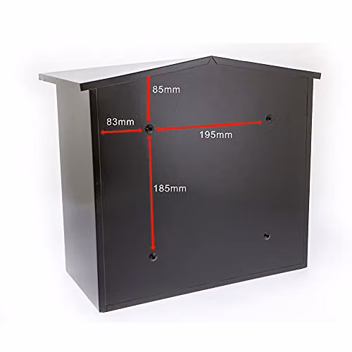 Burg-Wächter MB15BK Mersey Large Wall Mounted Galvanised Steel Post Box, Black, W/D/H: 36 x 35 x 20 cm – 4