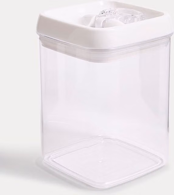 M&S Airtight Rectangular Plastic Food Storage Container, White, 1.7 l