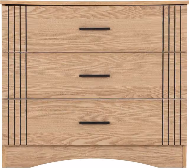 Seconique Tessa 3 Drawer Chest in Brown and Beige Wood Effect