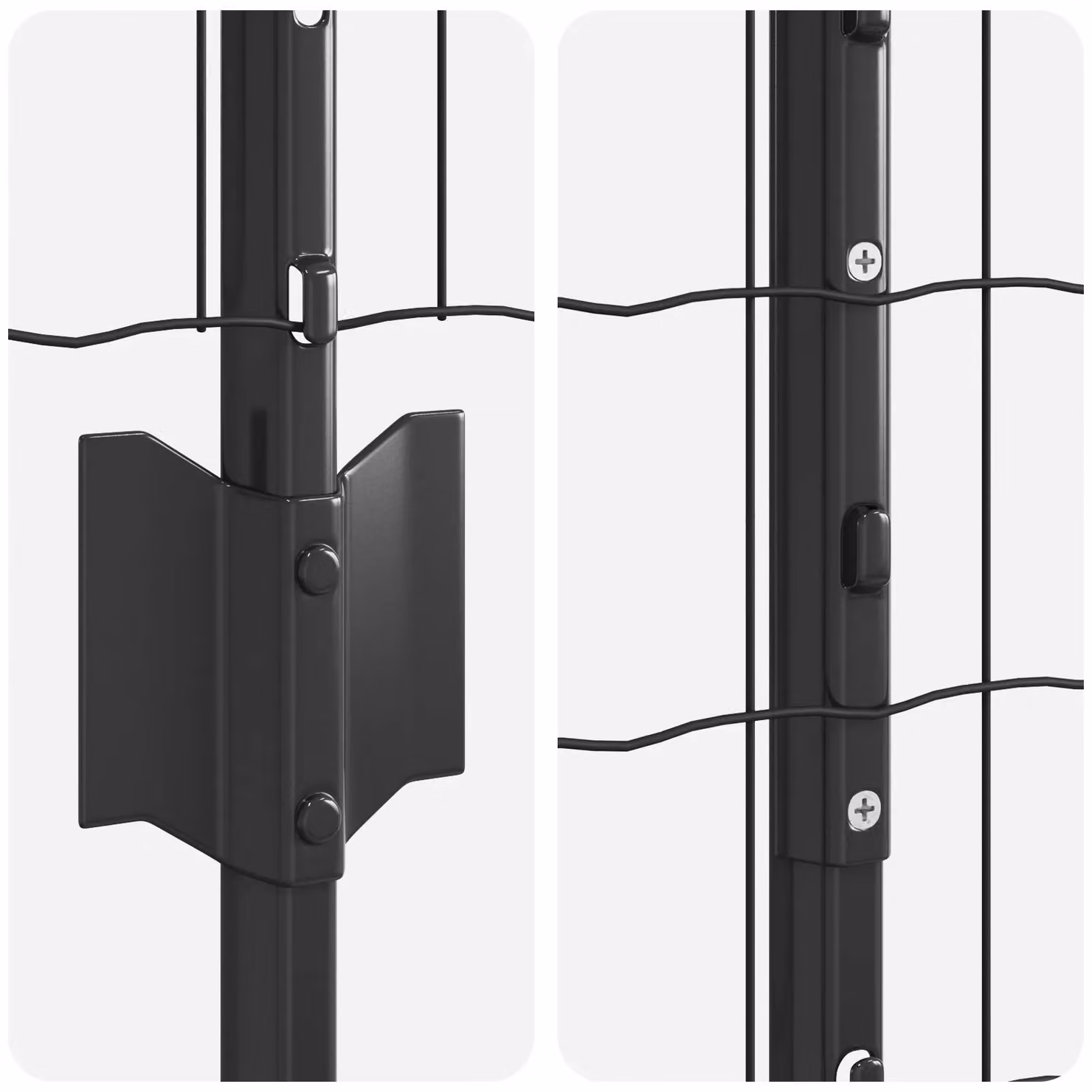 Berkfield Home Euro Fence Steel with 10 U Posts, Grey, 1.6 x 10 m – 3