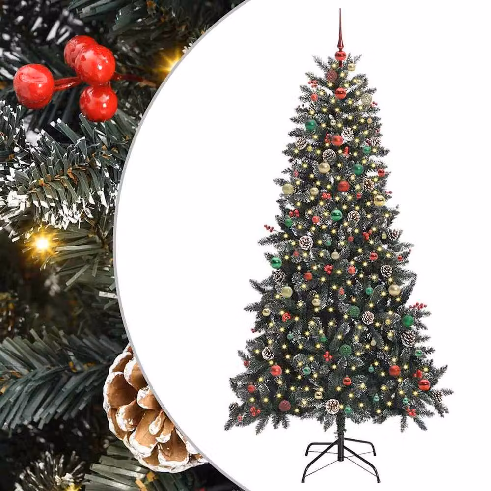 Berkfield Home Artificial Christmas Tree, Green, W/D/H: 129.5 x 129.5 x 240 cm – 2