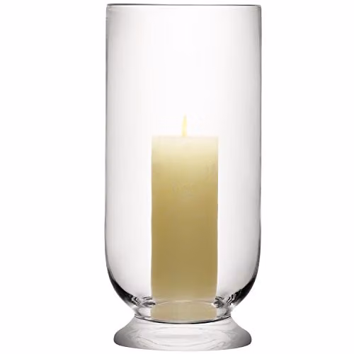 LSA International Terrace Storm Lantern, Transparent Glass, H: 40 cm