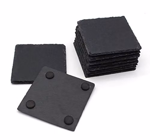 Van Gogh Square Slate Coaster, Grey, W: 10 cm x D: 10 cm x H: 1 cm – 3