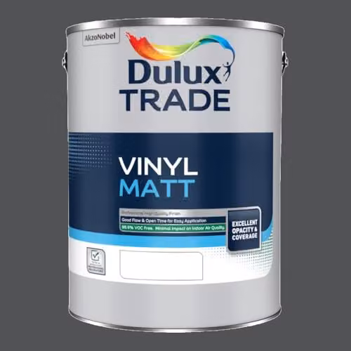 Dulux Trade Vinyl Matt Dispersion Paint in Cannon Ball Grey, 5 l – 1