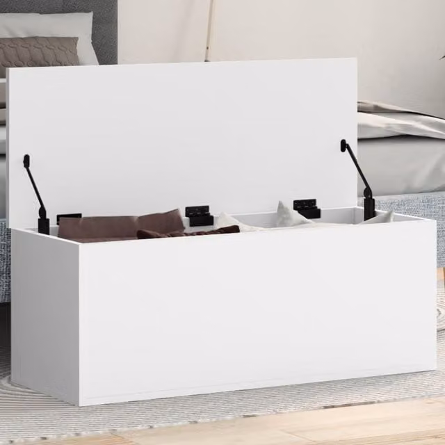 Berkfield Home Storage Box in White, W/D/H: 90 x 35 x 35 cm