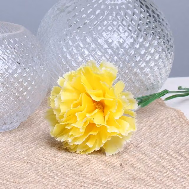 Kingsbury Gifts Yellow Artificial Silk Single Carnation