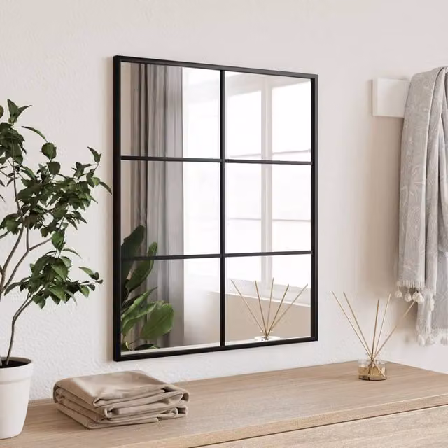 Berkfield Home Minimalist Rectangular Wall Mirror in Black, W: 50 cm, H: 60 cm – 1