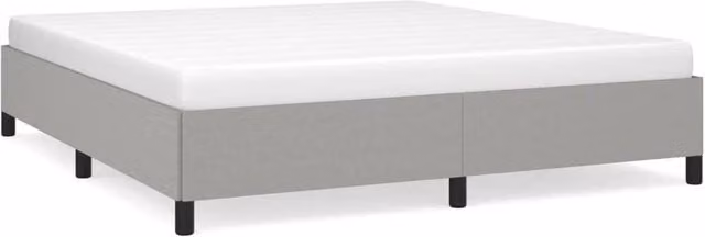 Berkfield Home Upholstered Fabric Bed Frame, Grey, W: 180 cm, D: 200 cm – 1
