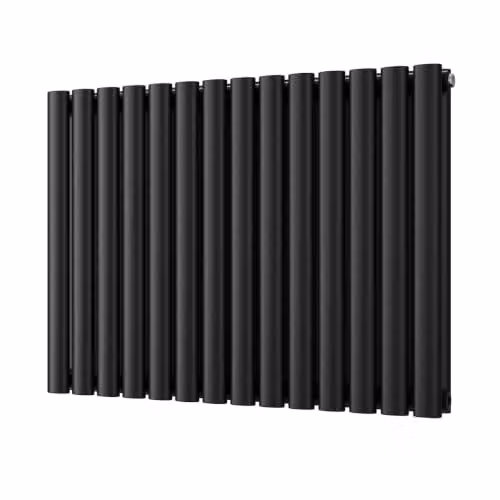 Omeara Black Elliptical Tube Horizontal Designer Radiator by UK Radiators, W: 812 mm, H: 600 mm – 2