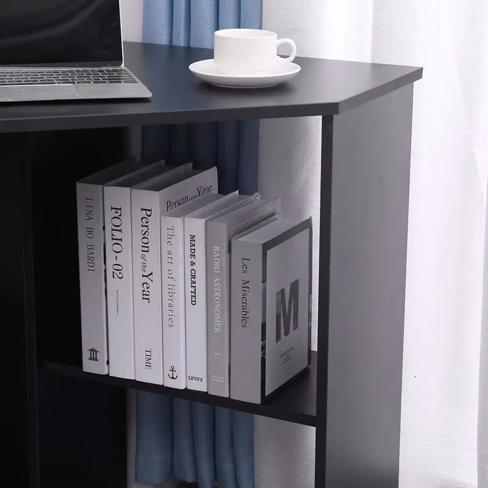 Home Source Wellington Compact Corner Office Computer Desk in Black – 2
