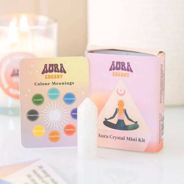 Uniqueful Aura Reading Crystal Point Mini Kit with Organic Multicolour Stones