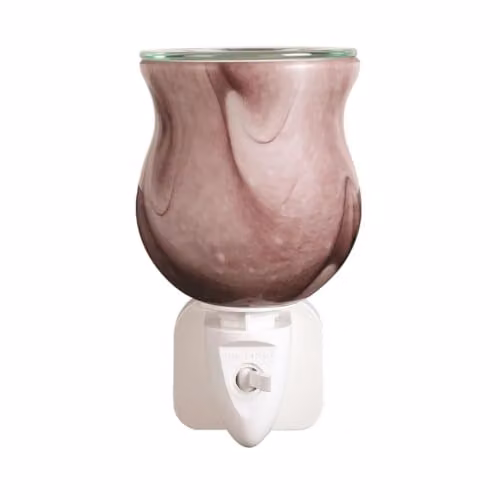 Aroma Accessories Electric Plug In Wax Melter, Purple Swirl Glass Design, H 12 cm – 1