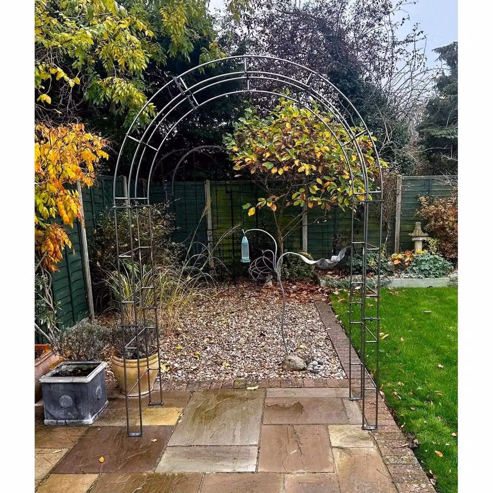 Poppyforge Paris Arch Climbing Frame in Black with Ground Spikes, W/D/H: 53 x 175 x 242 cm – 3