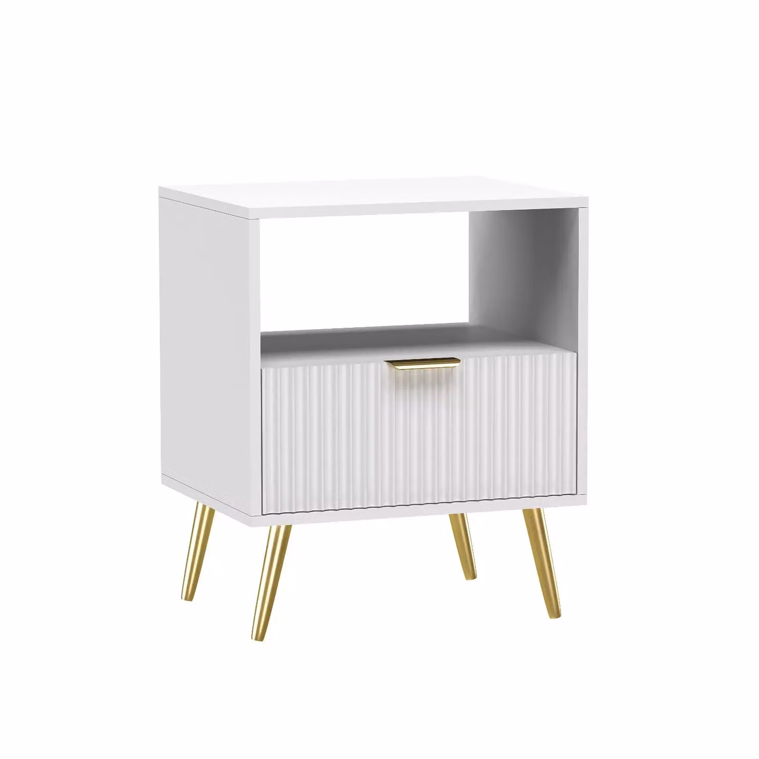 Hygrad Modern White and Gold End Table for Living Room or Bedroom, W/D/H: 60 x 40 x 40 cm – 2