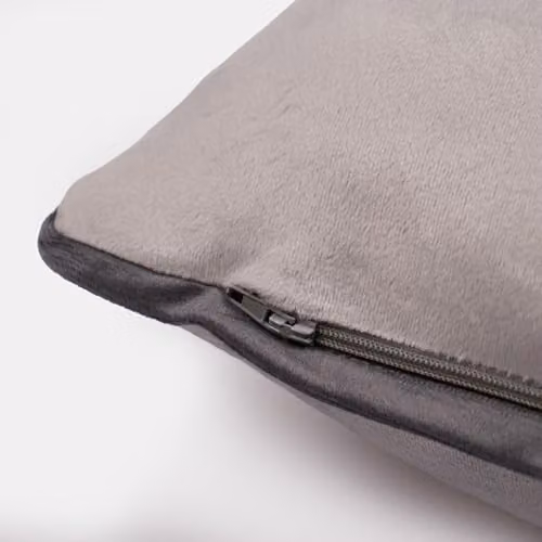 OHS 4 Pack Matte Velvet Piped Edge Cushion Covers in Grey, W/D/H: 45 x 45 x 45 cm – 4
