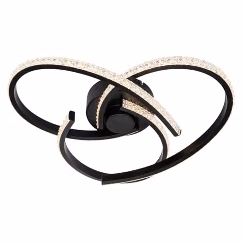 Cosylyte Moora 3 LED Ceiling Light, Modern Matt Black Curved Beaded Design, 3-Step Dimmable, 3000K, 2350lm – 1