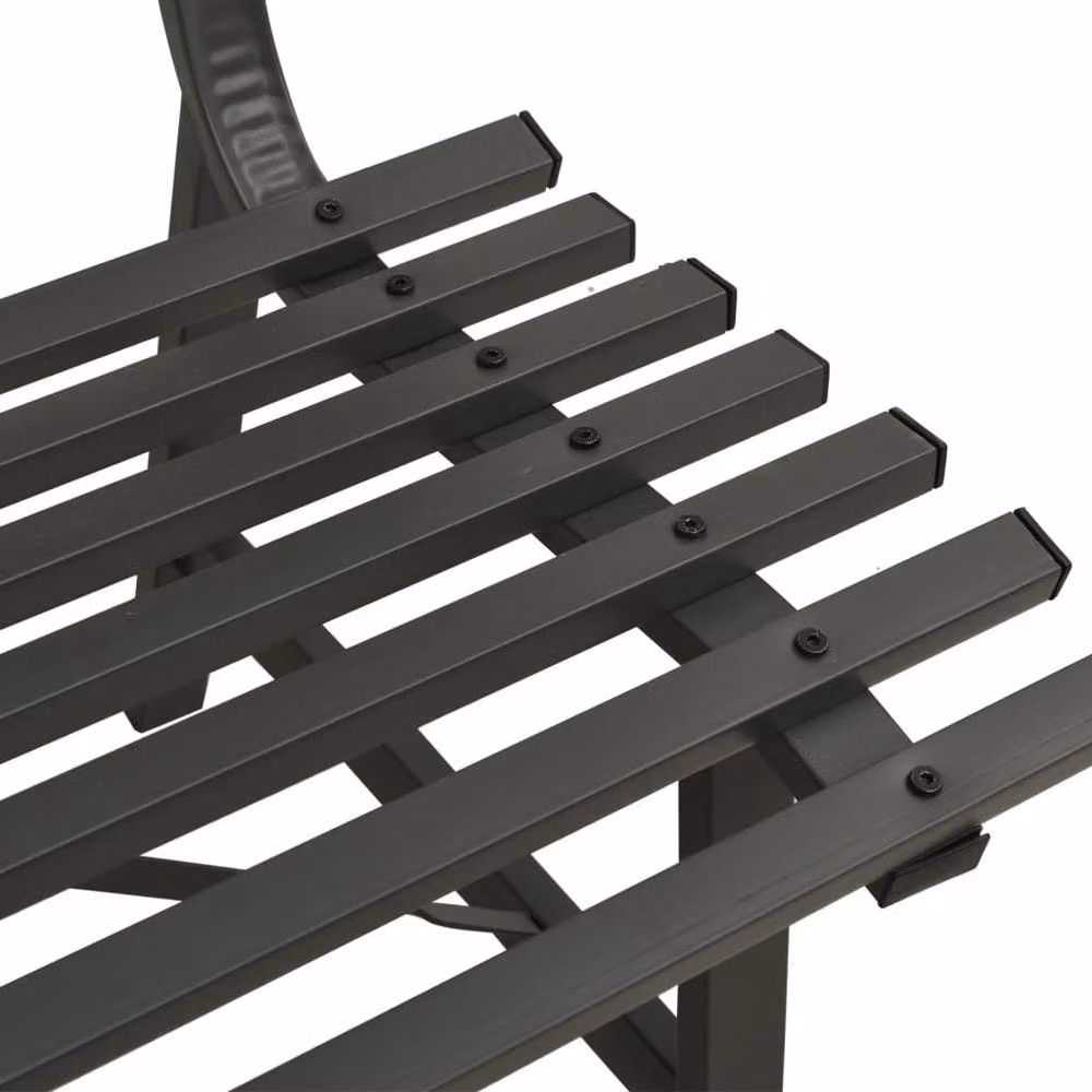 Berkfield Home Modern Metal Garden Bench in Black, Width: 110 cm – 4