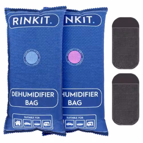 Rinkit Reusable Car Dehumidifier Bags, 2 Pack, Blue