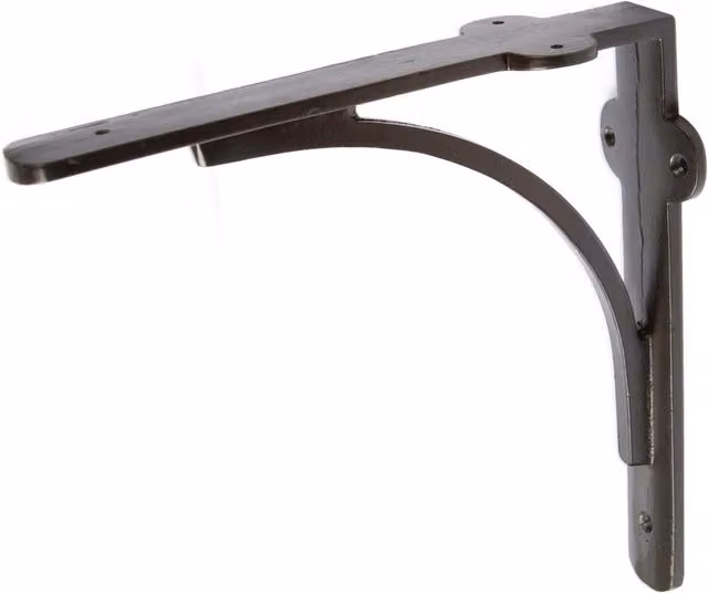 Hammer and Tongs Matt Black Curved Iron Shelf Bracket