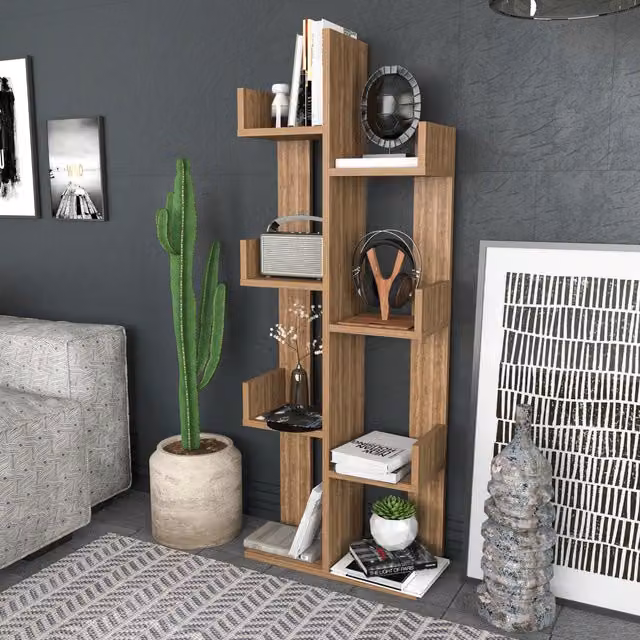 Decorotika Luisa Bookshelf in Brown Wood