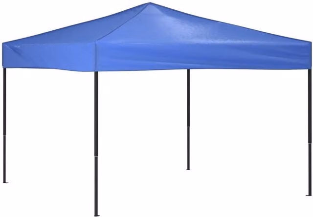 Berkfield Home Blue and Silver Folding Party Tent W: 300 cm, D: 300 cm, H: 245 cm