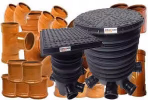 FloPlast Site Starter Pack with 110mm Large Black Plastic Inspection Chambers