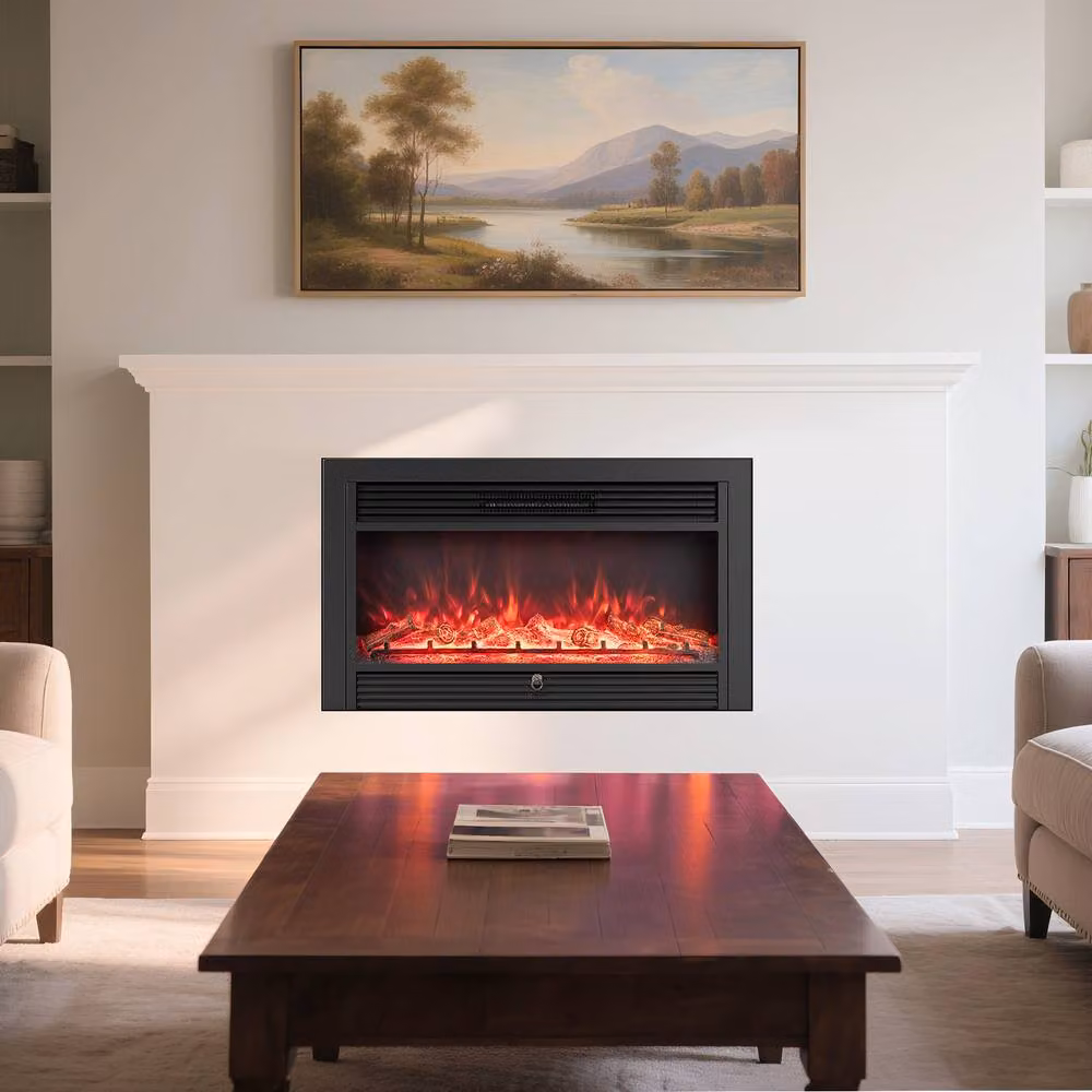 Costway 36-Inch Electric Fireplace Insert Heater in Black – 8