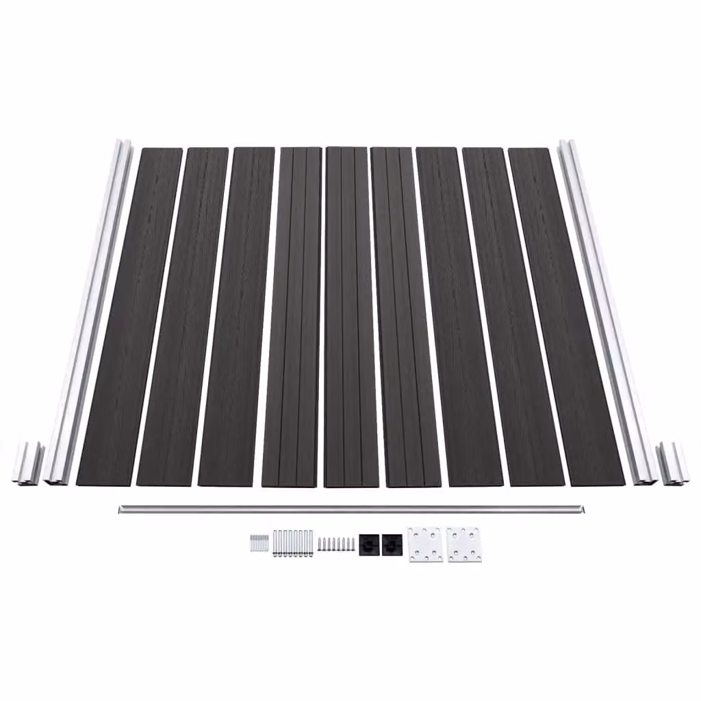 Berkfield Home WPC Fence Panel, Black, W: 180 cm, H: 186 cm – 3