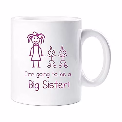 60 Second Makeover Limited I'm Going to Be A Big Sister to Twins White Ceramic Mug, 11oz
