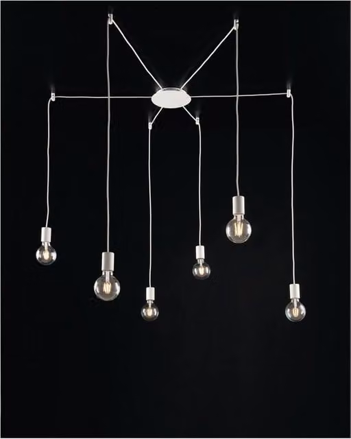 Netlighting HABITAT 6 Light Cluster Suspended Pendant Ceiling Light in White