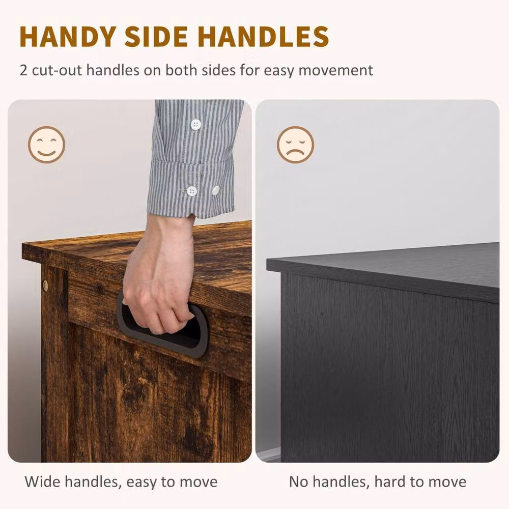 Wyld Haus Vesoka Sake Rustic Brown Wooden Storage Chest with Soft Close Lid – 5