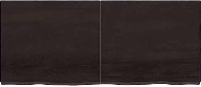 Berkfield Home Beautiful Wall Shelf in Dark Grey and Dark Brown Treated Solid Oak, W: 140 cm, D: 60 cm, H: 2-6 cm