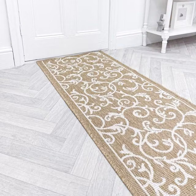 runrug Ivy Reversible Carpet Runner Rug in Brown, W/D/H: 60 x 240 cm