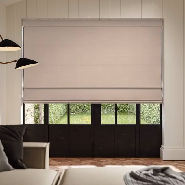 Ante Decor Lusso No Joins Made To Measure Blackout Roman Blind in Beige