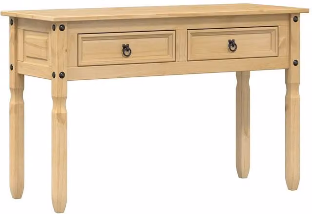 Berkfield Home Corona Console Table in Light Brown Solid Pine Wood, W/D/H: 115 x 46 x 73 cm – 1