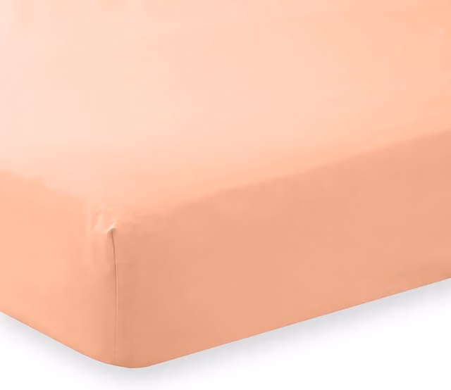Charlotte Thomas Poetry Plain Dye Fitted Sheet in Peach, Superking, 200 x 200 cm