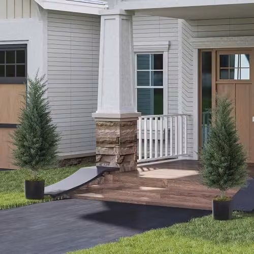 HOMCOM Set of 2 Green Artificial Cypress Trees with Plastic Pots, Height: 90 cm – 9