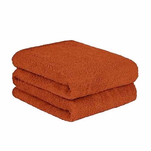 OHS Orange Teddy Fleece Throw Blanket, W/D/H: 200 x 240 cm